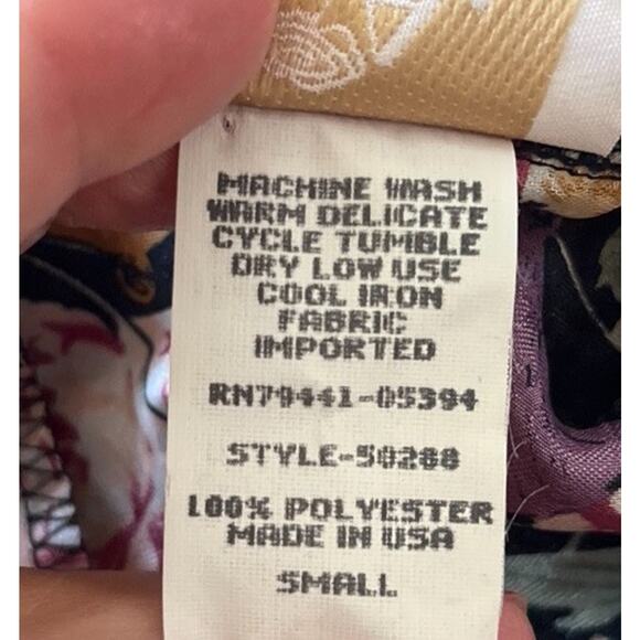 LA Intimates Satin Slip Dress S Black Floral Lace Y2K Mini Coquette Romantic - Picture 7 of 8